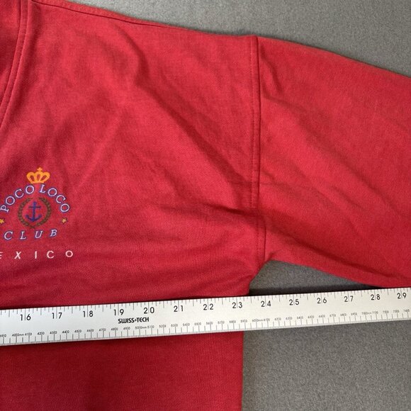 Vintage Poco Loco Club Mens Cardigan Red Double Sided Deor M.R. 90s Boat Anchor - Picture 3 of 13
